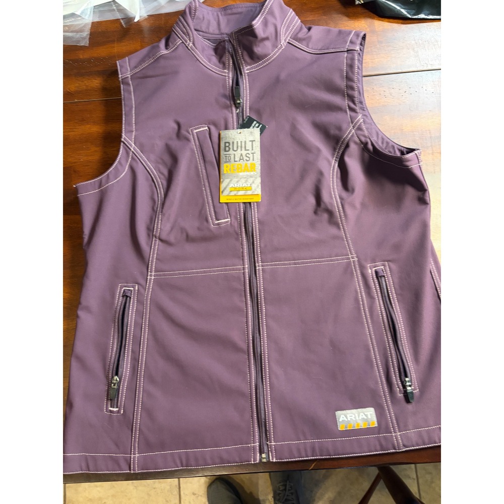 Ariat Rebar Work Vest Womens XL Purple Wind Water Resistant Softshell NWT